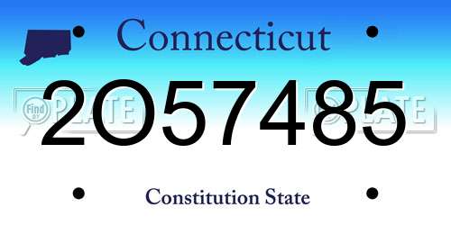 2O57485 Connecticut License Plate