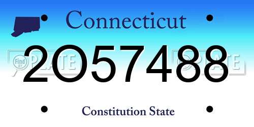 2O57488 Connecticut License Plate