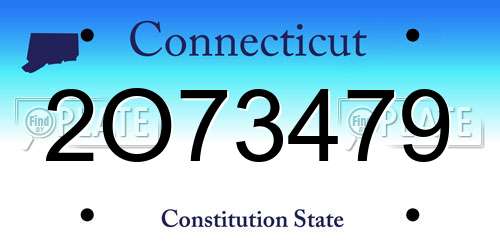 2O73479 Connecticut License Plate