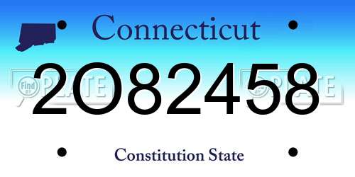 2O82458 Connecticut License Plate