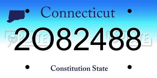 2O82488 Connecticut License Plate