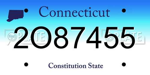 2O87455 Connecticut License Plate