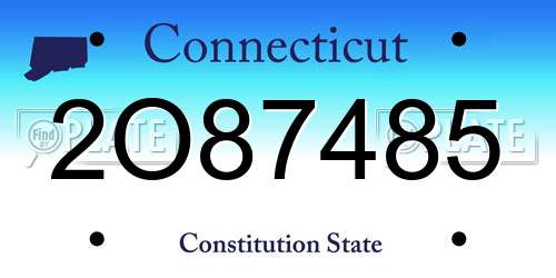 2O87485 Connecticut License Plate