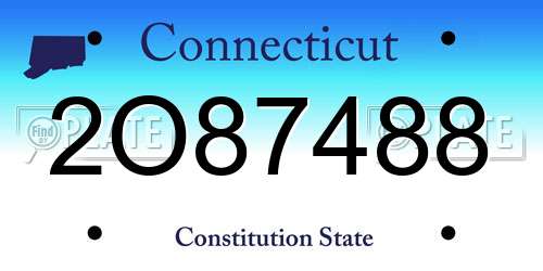 2O87488 Connecticut License Plate