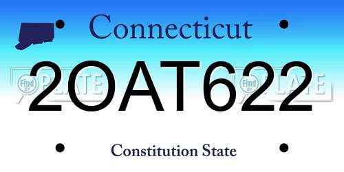 2OAT622 Connecticut License Plate