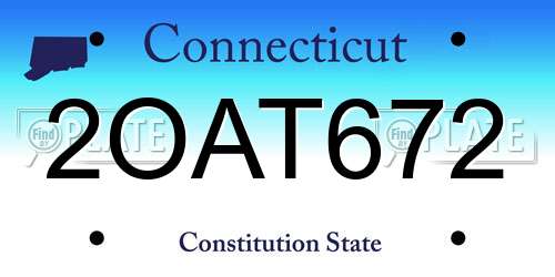 2OAT672 Connecticut License Plate