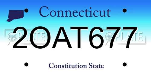 2OAT677 Connecticut License Plate