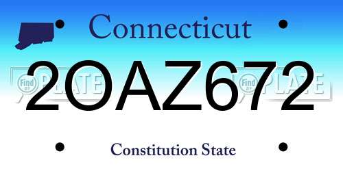 2OAZ672 Connecticut License Plate