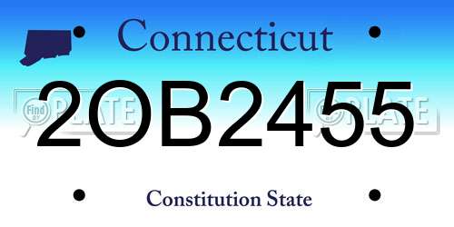 2OB2455 Connecticut License Plate