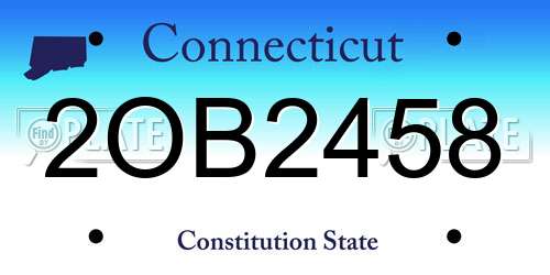 2OB2458 Connecticut License Plate