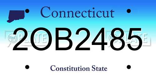 2OB2485 Connecticut License Plate