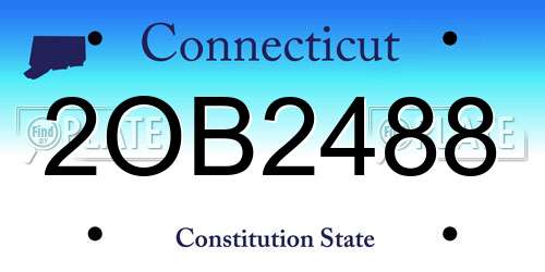 2OB2488 Connecticut License Plate