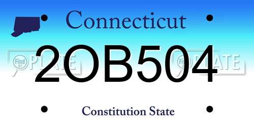 2OB504 Connecticut License Plate