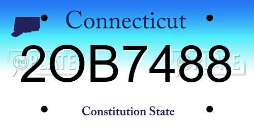 2OB7488 Connecticut License Plate