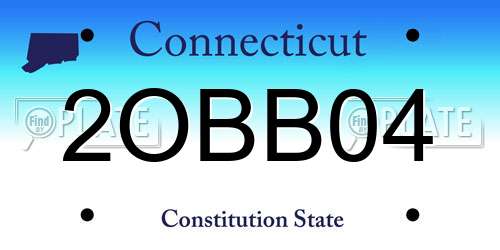 2OBB04 Connecticut License Plate