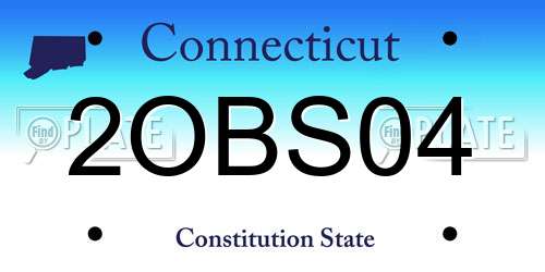 2OBS04 Connecticut License Plate