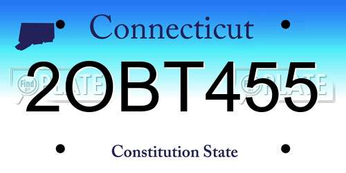 2OBT455 Connecticut License Plate