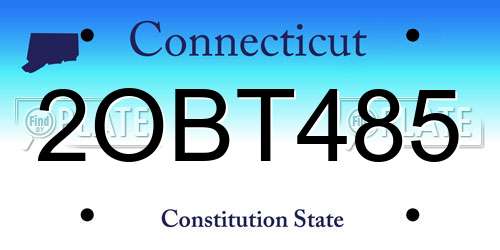 2OBT485 Connecticut License Plate