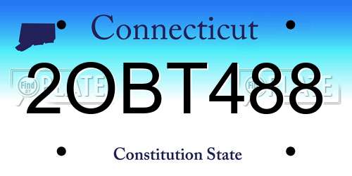 2OBT488 Connecticut License Plate