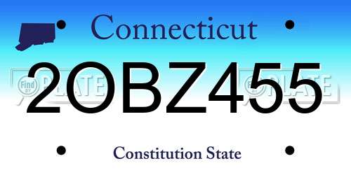 2OBZ455 Connecticut License Plate