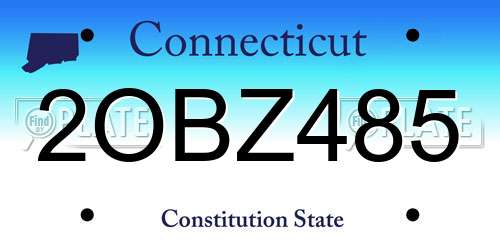 2OBZ485 Connecticut License Plate