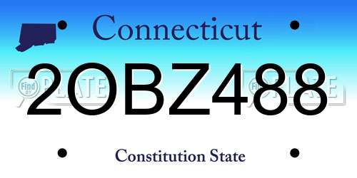2OBZ488 Connecticut License Plate