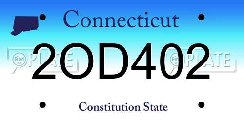 2OD402 Connecticut License Plate