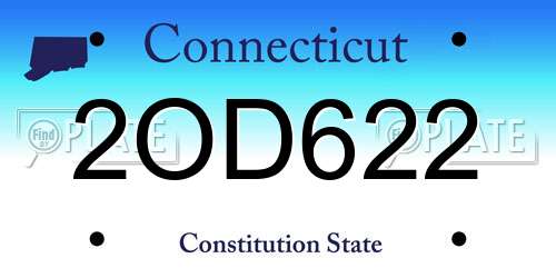 2OD622 Connecticut License Plate