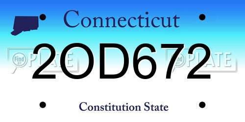 2OD672 Connecticut License Plate