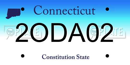2ODA02 Connecticut License Plate