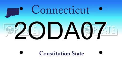 2ODA07 Connecticut License Plate