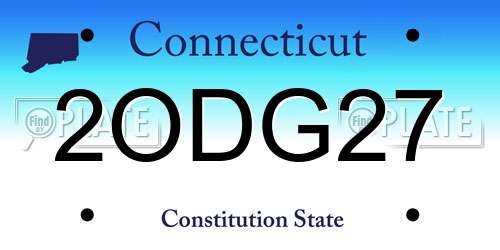 2ODG27 Connecticut License Plate