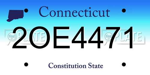 2OE4471 Connecticut License Plate