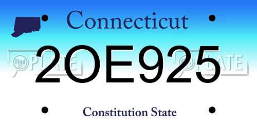 2OE925 Connecticut License Plate