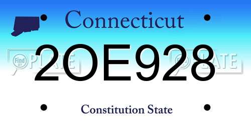 2OE928 Connecticut License Plate