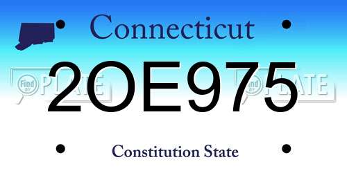 2OE975 Connecticut License Plate