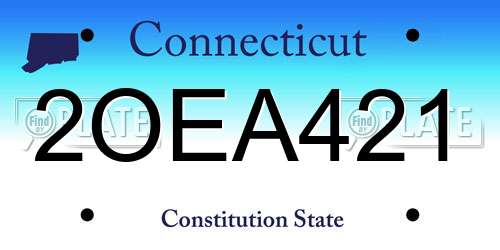 2OEA421 Connecticut License Plate
