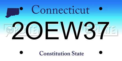 2OEW37 Connecticut License Plate