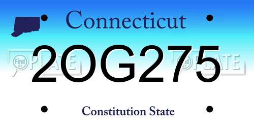 2OG275 Connecticut License Plate