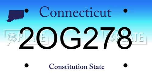 2OG278 Connecticut License Plate