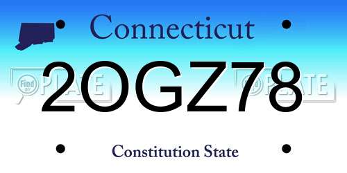 2OGZ78 Connecticut License Plate
