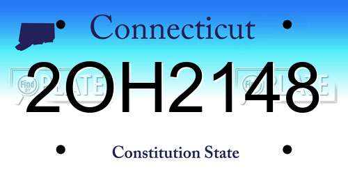 2OH2148 Connecticut License Plate