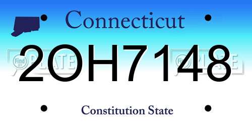2OH7148 Connecticut License Plate
