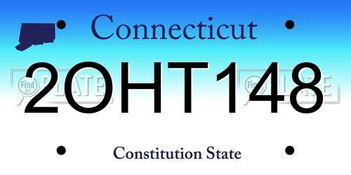 2OHT148 Connecticut License Plate