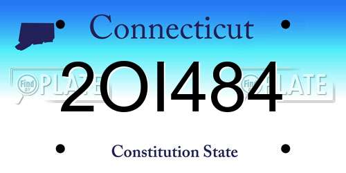 2OI484 Connecticut License Plate