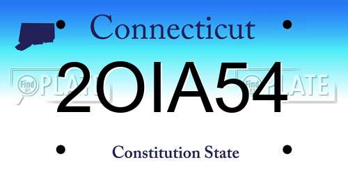 2OIA54 Connecticut License Plate