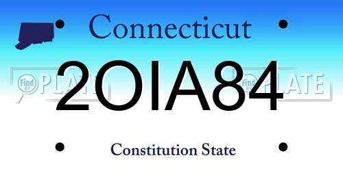 2OIA84 Connecticut License Plate