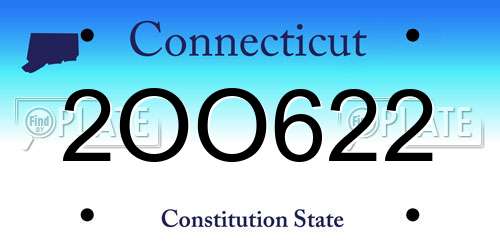 2OO622 Connecticut License Plate