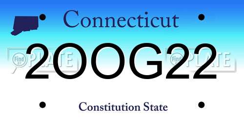 2OOG22 Connecticut License Plate