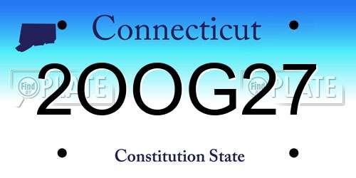 2OOG27 Connecticut License Plate